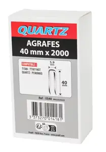 Lot de 2000 agrafes en acier galvanisé 40 mm