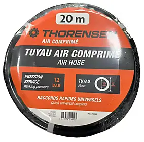 Tuyau air comprimé tressé renforcé Thorensen 20m Ø10X17mm