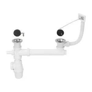 Vidage complet pour évier en inox 2 bacs Ø 50 mm