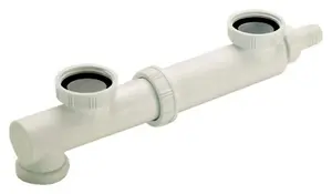 Tubulure extensible pour éviers 2 bacs entraxe réglable de 110 à 325 mm