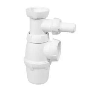 Siphon d'évier avec prise machine à laver hauteur réglable - 131 à 176 mm Ø sortie 40 mm