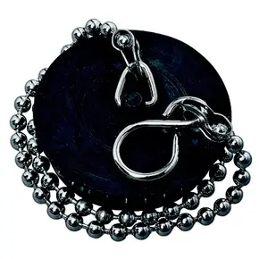 Bouchon pour évier grès Ø 40 mm et enjoliveur noir chaînette 250 mm
