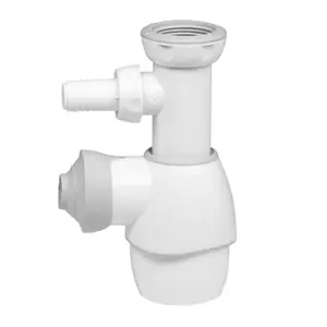 Siphon universel blanc pour lavabo, lave-mains, bidet ou évier, réglable en hauteur de 125 à 170 mm