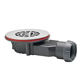 Bonde de douche Wirquin SLIM + ø40 mm grille plate inox brossé