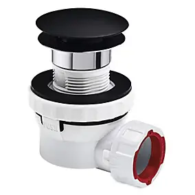Ensemble bonde et siphon de lavabo noir Quick-Clac Wirquin Nano 6.7 Sortie Ø32 mm - complet