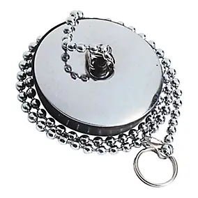 Bouchon Ø52 enjoliveur inox, chaînette - Wirquin