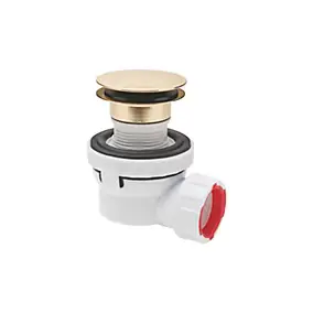 Ensemble bonde et siphon de lavabo doré Quick-Clac Wirquin Nano 6.7 Sortie Ø32 mm - complet