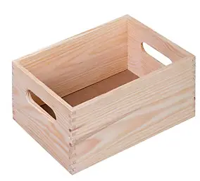 Caisse de rangement rectangulaire en pin massif