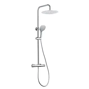 Colonne de douche thermostatique avec pommeau et douchette 3 jets, chrome, Kramer Goodlife