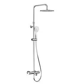 Colonne bain/douche douche thermostatique avec pommeau et douchette 3 jets, chrome, Kramer Colors