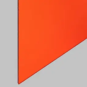 Verre synthétique cristal acrylique PMMA coloris orange 2x1m ep 3mm