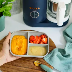 Assiette compartimentée à ventouse en silicone Vert sauge