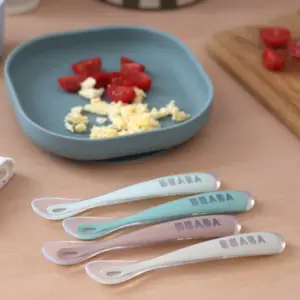 Lot de 4 cuillères silicone 1er âge Natural set