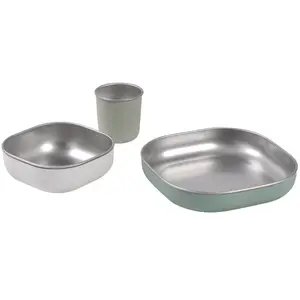 Coffret repas inox sage green