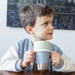 Tasse d'apprentissage inox Click and drink Galet
