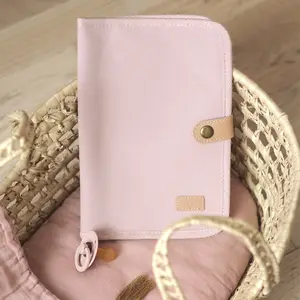 Protège carnet de santé Canvas rose poudré