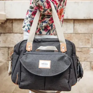 Sac à langer Genève II gris chiné foncé