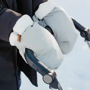 Moufles pour poussette gris chiné