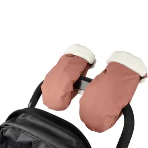Moufles pour poussette terracotta
