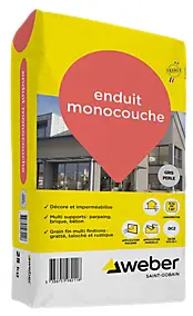 Enduit monocouche de façade - gris perlé Weber 25kg