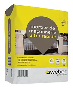 Mortier de maçonnerie ultra-rapide Weber 25kg