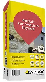 Enduit rénovation façade blanc cassé Weber 25kg