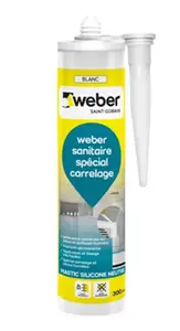 Produit polysiloxane gris béton cartouche 300 ml pour surfaces sanitaires, béton et bois intérieur extérieur