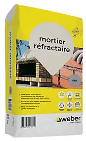 Mortier réfractaire gris Weber sac de 25kg