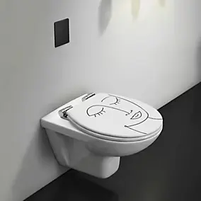 Abattant WC blanc en bois avec frein de chute Bemis