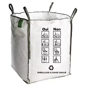 Big bag sac à gravats en polypropylène 1500 kg blanc