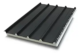 Plaque acier sandwich anthracite 7022, 500 x 100 cm (vendue à la plaque)