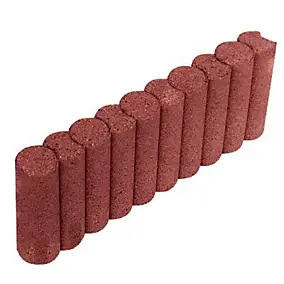 Bordure colonade droite rouge 50 x 20 cm, ép.6,5 cm