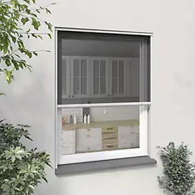 Moustiquaire enroulable verticale pour fenêtre en kit recoupable 160 x 150 cm blanc - Mousti-Kit