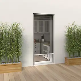 Moustiquaire enroulable verticale pour porte fenêtre en kit recoupable 230 x 125 cm blanc - Mousti-Kit