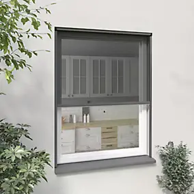 Moustiquaire enroulable verticale pour fenêtre en kit recoupable 160 x 100 cm gris - Mousti-Kit
