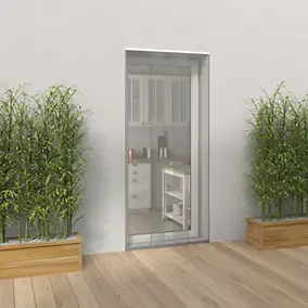 Moustiquaire rideau pour porte fenêtre en kit recoupable 230 x 100 cm gris - Mousti-Kit