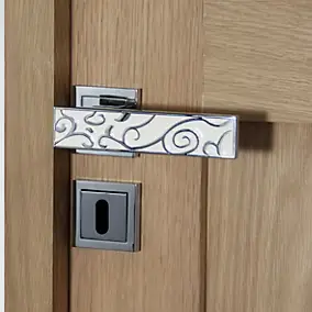 Rosace de poignée de porte carré à visser pereire Chrisligne chrome argenté Ø50mm