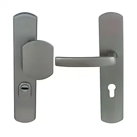 Ensemble poignées rectangulaires aluminium porte blindée Chrisligne entraxe 195 mm