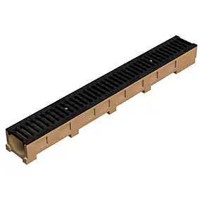 Caniveau béton polymère avec grille fonte B125 12,2 x 100 cm