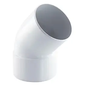Coude 45° mf Blanc D.100 Effet acier Fitt