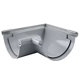 Angle universel gouttière ronde 90° dév.330 gris Fitt