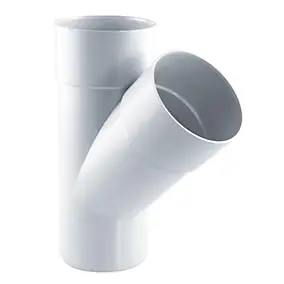Culotte gouttière 45° mf PVC D.80 blanc Fitt