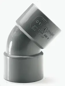 Coude pvc femelle femelle Fitt gris 45° ø40 mm