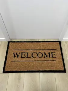Tapis intérieur ou extérieur abrité "Coco" marron, beige - 45x75 cm