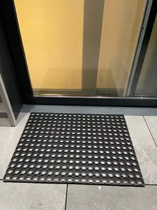 Tapis extérieur "Caillebotis" noir - 60x80 cm