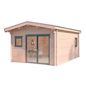 Abri / Studio de jardin Oyonnax en bois douglas ép.55mm surface totale 25.2m²