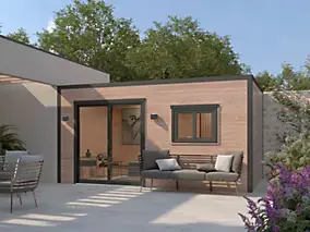 Abri de jardin Design bois douglas ép.55 mm surface totale 14.5m²