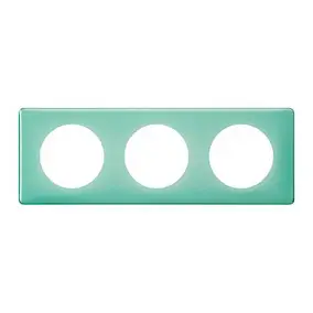 Plaque de finition 3 postes Legrand Céliane 0 988 85 coloris turquoise 50's l.232 x P.8,5 x H.82 mm