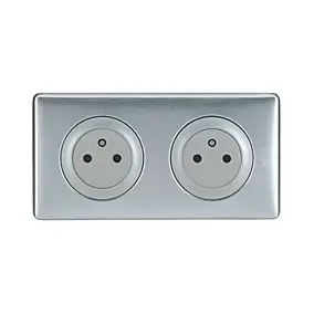 Kit double prises avec terre Pré-câblées Legrand Céliane aluminium