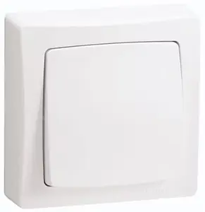 Poussoir "ASL" blanc pour commande télérupteur avec mécanisme en saillie